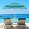 Costway 7.2 FT Portable Beach Umbrella Tilt Sand Anchor Cup Holder with Carry Bag Blue/Navy Blue/Rainbow/Green